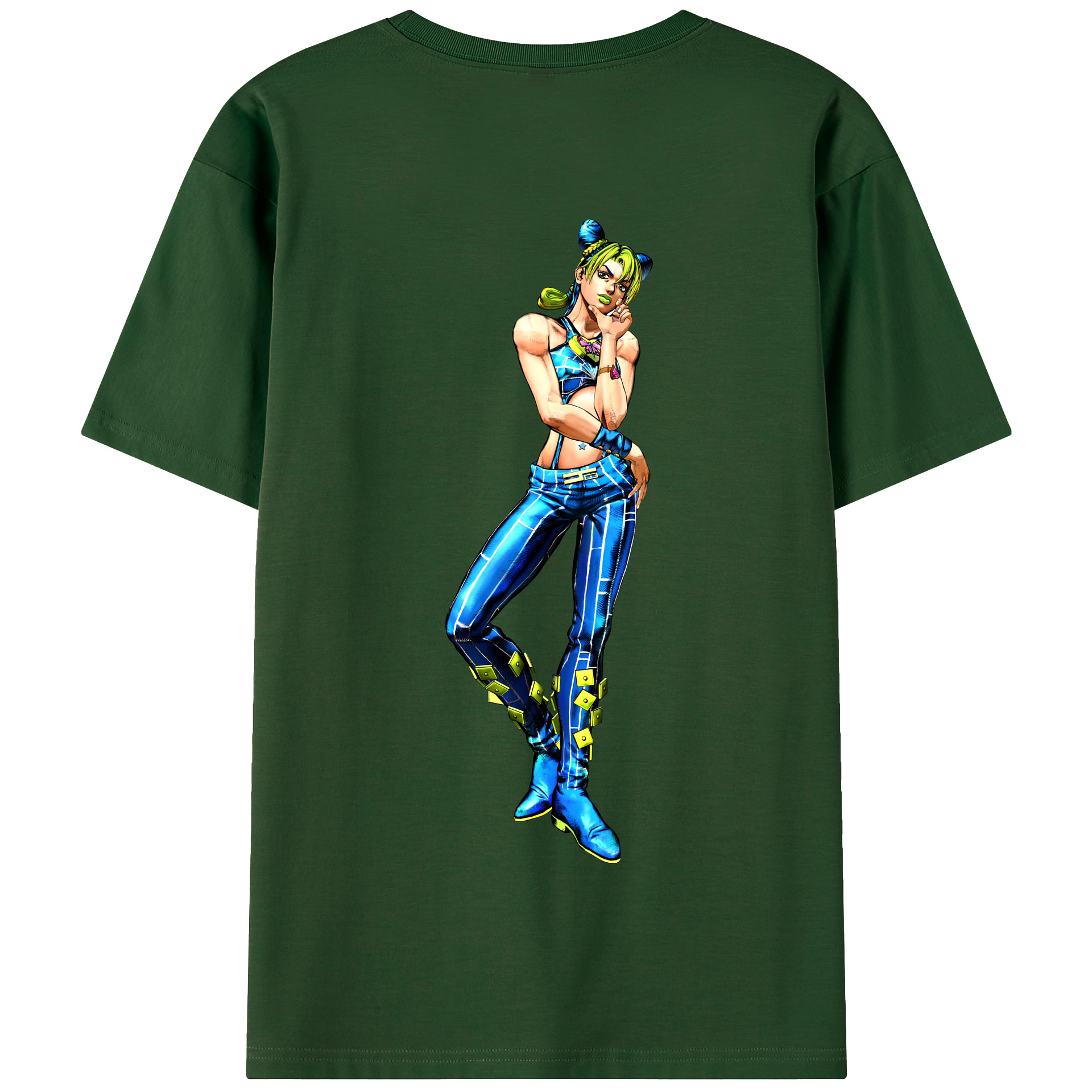 （画像用） "ジョジョの奇妙な冒険 くうじょう ジョリーン JoJo's Bizarre Adventure Jolyne Cujoh " 綿100％半袖Tシャツ（背面プリント）